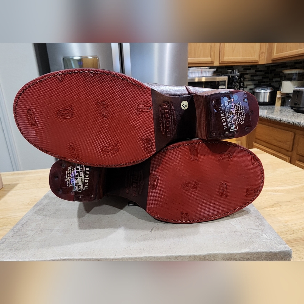 NEW Bed Stu Allie Burgundy Leather Ankle Boots - Picture 9 of 11
